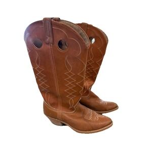 Vintage Acme Western Boots Men's 8.5 D Tan Made In USA Buckaroo 976001-8307